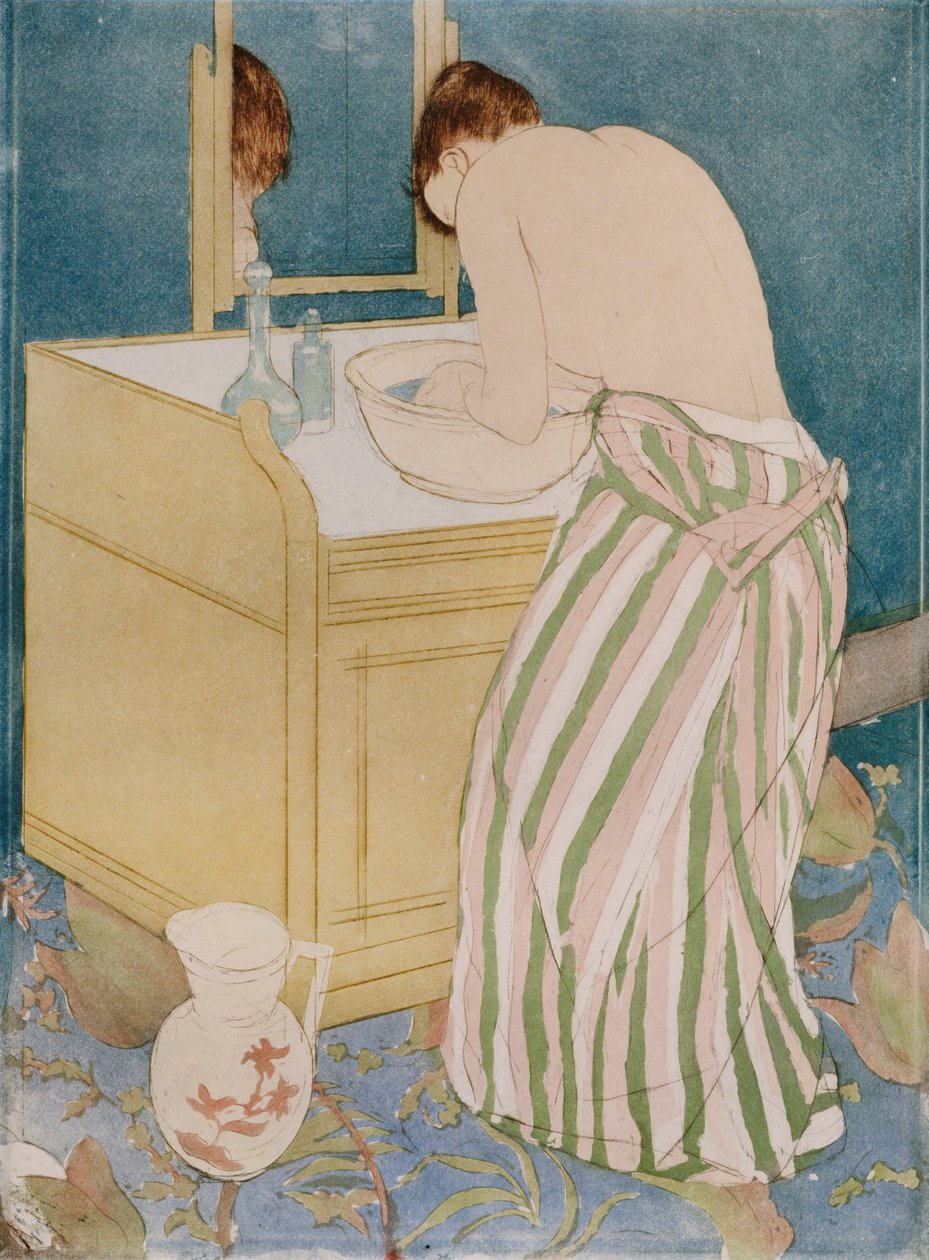 Frau beim Baden, 1890-91 von Mary Cassatt