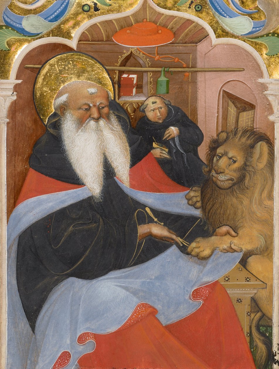Der heilige Hieronymus zieht einem Löwen einen Dorn aus der Pfote von The Master of the Murano Gradual