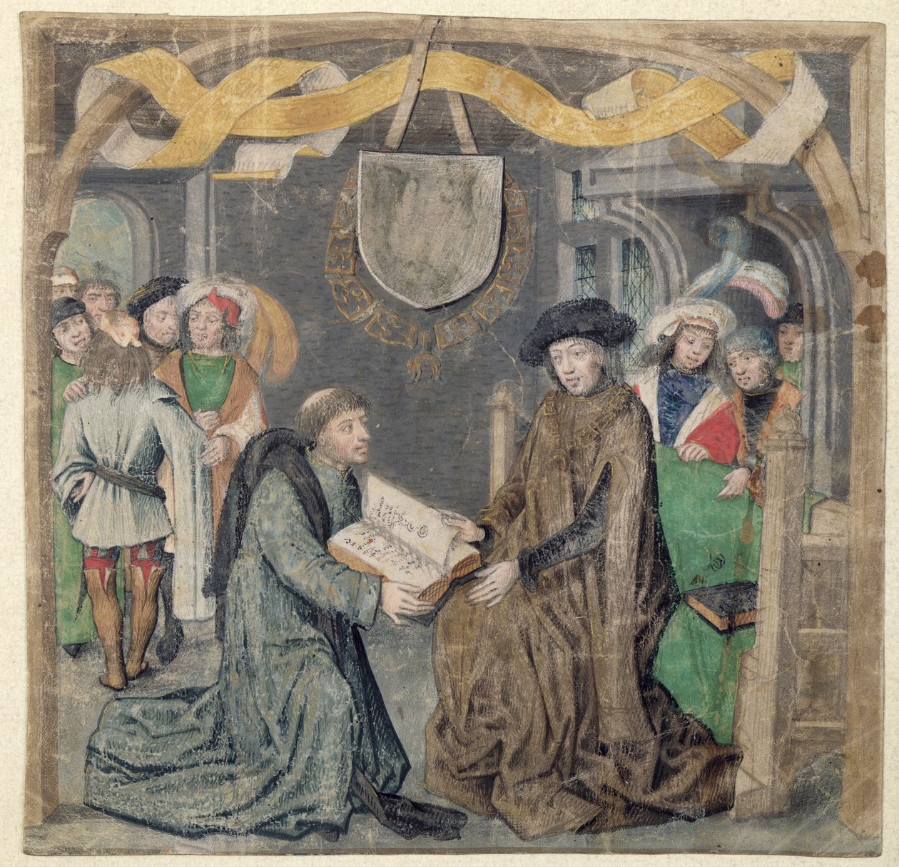 Die Übergabe eines Buches an einen Lord von Master of the St. Bartholomew Altarpiece