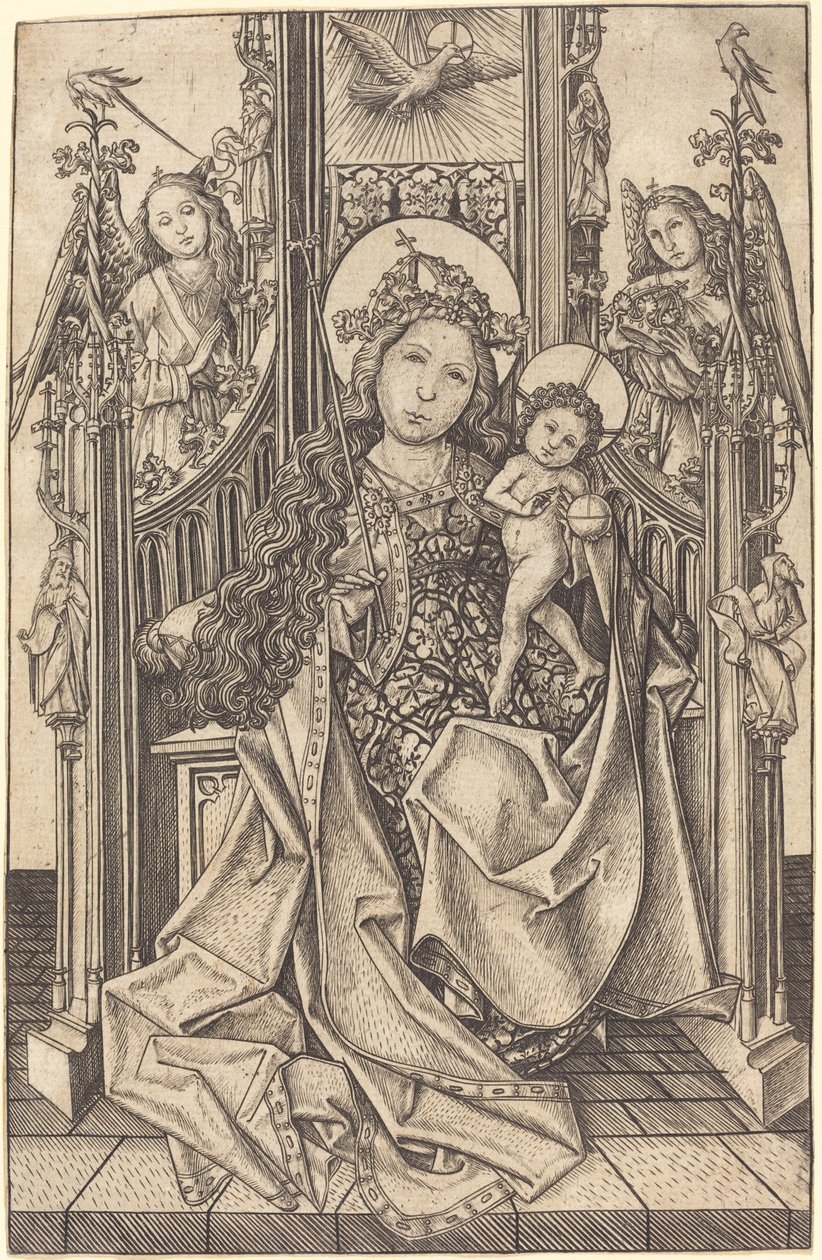 Madonna und Kind auf dem Thron von Master E.S.