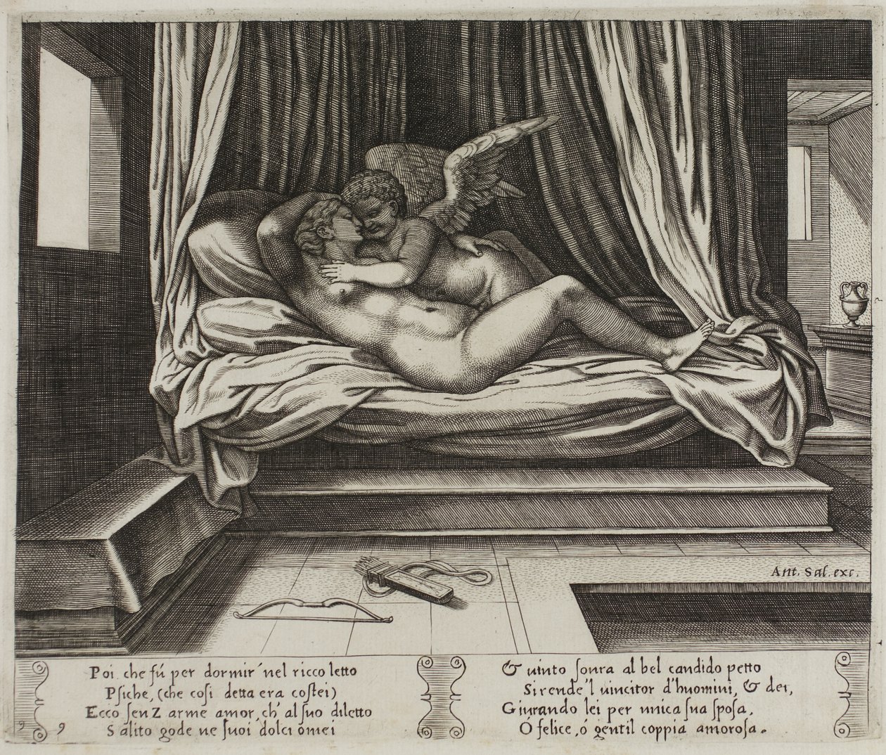 Amor in Psyches Armen von Master of the Die