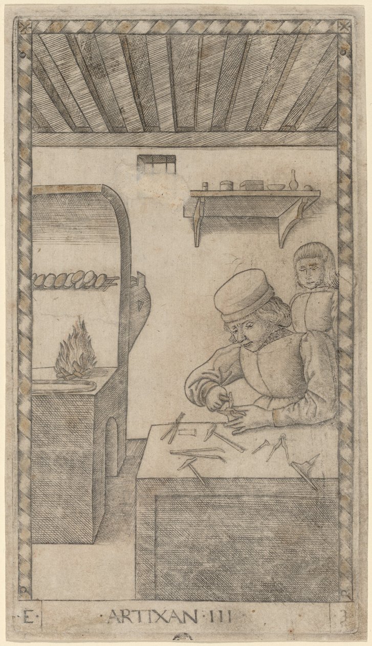 Handwerker von Master of the E Series Tarocchi