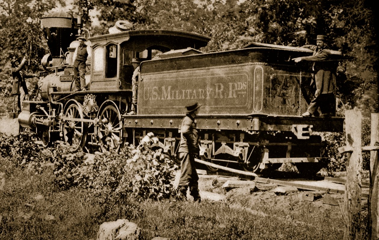 Lokomotive auf der United States Military Railroad, 1861-65 von Mathew B. Brady