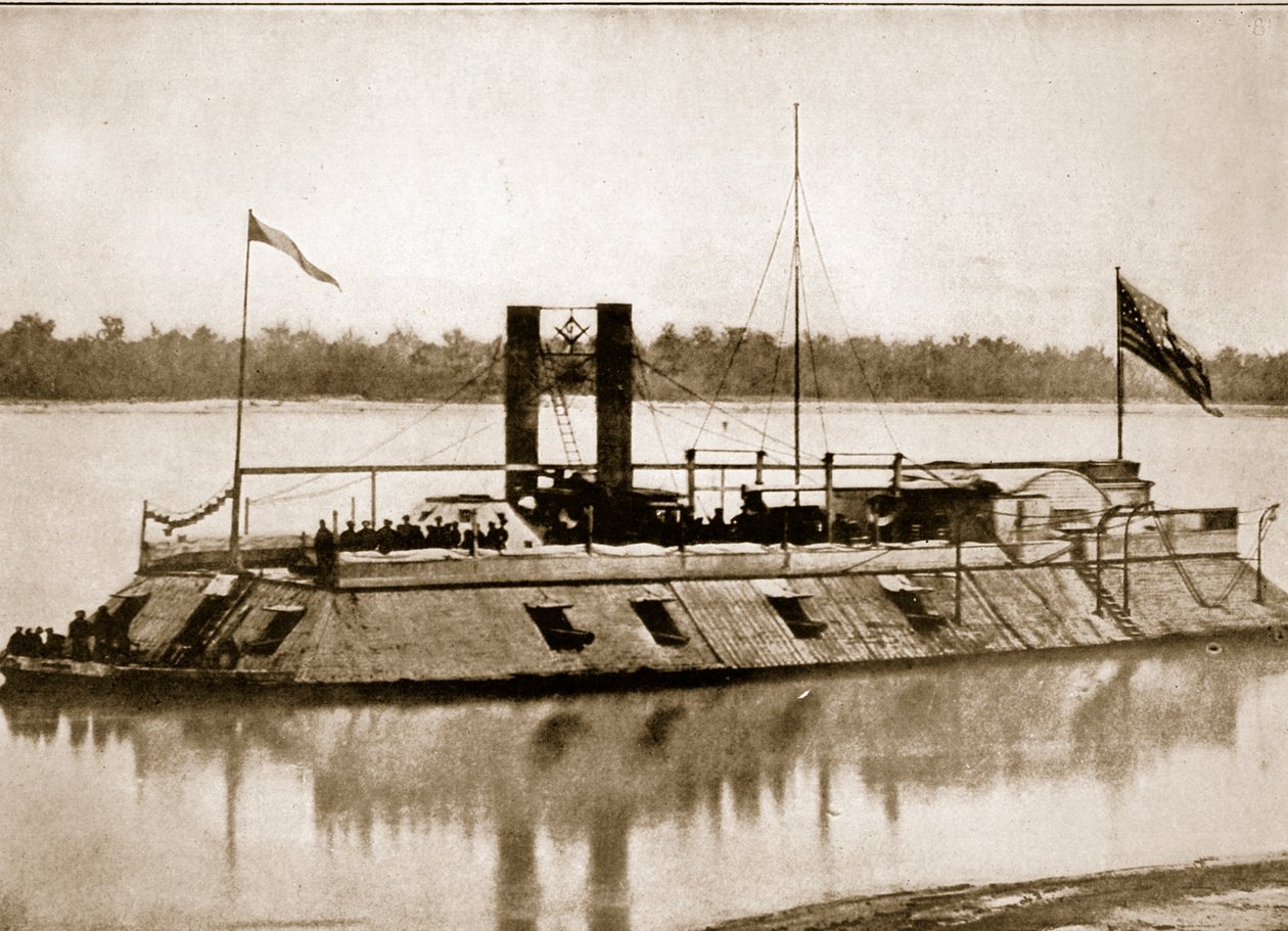 Das erste gepanzerte Kanonenboot, das in Amerika gebaut wurde, 1861 von Mathew B. Brady