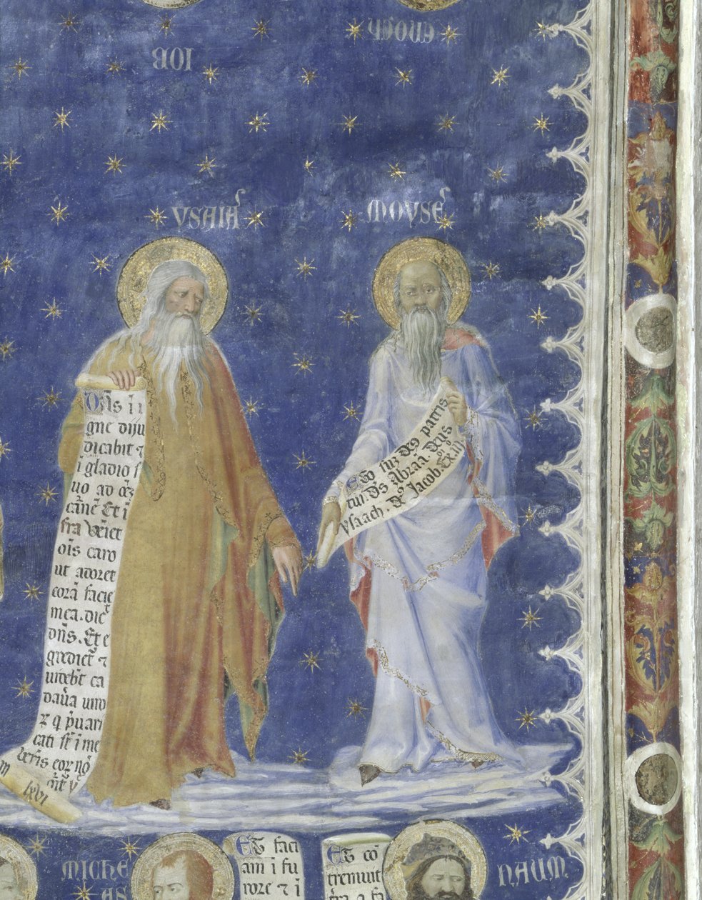 Die Propheten Fresko in der Salle de la Grande Audience (Der Audienzsaal), Detail darstellend die Propheten Moses und Jesaja, ca. 1344-45 von Matteo Giovanetti