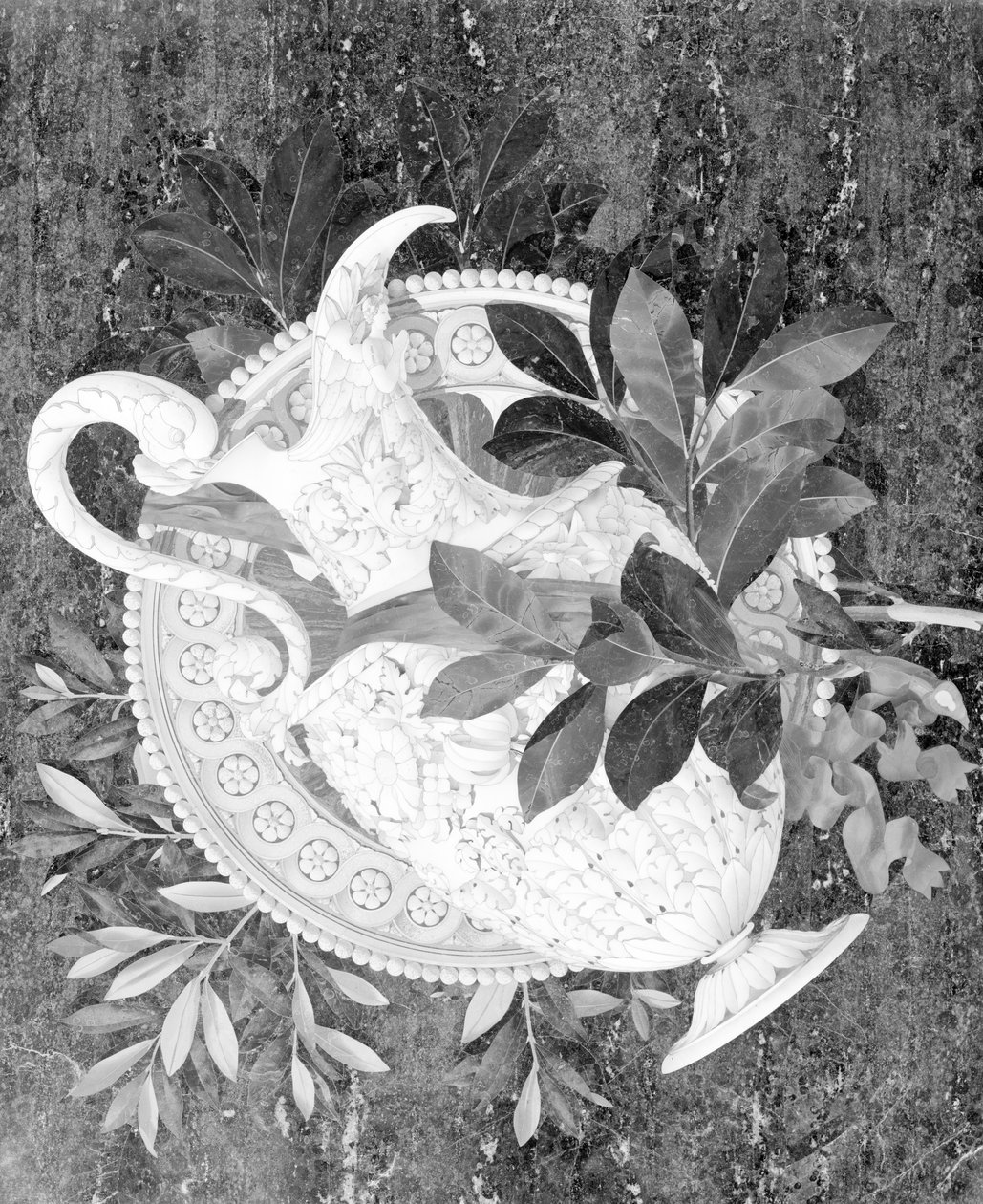 Vase mit Blumen, Detail vom Altar, Basilica di San Lorenzo, Florenz, Italien von Matteo Nigetti