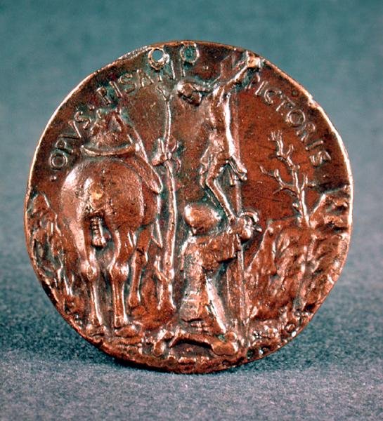 Medaille (Rückseite) von Sigismondo Pandolfo Malatesta (1417-68), die Kreuzigung darstellend, 1446 von Matteo di Andrea de Pasti