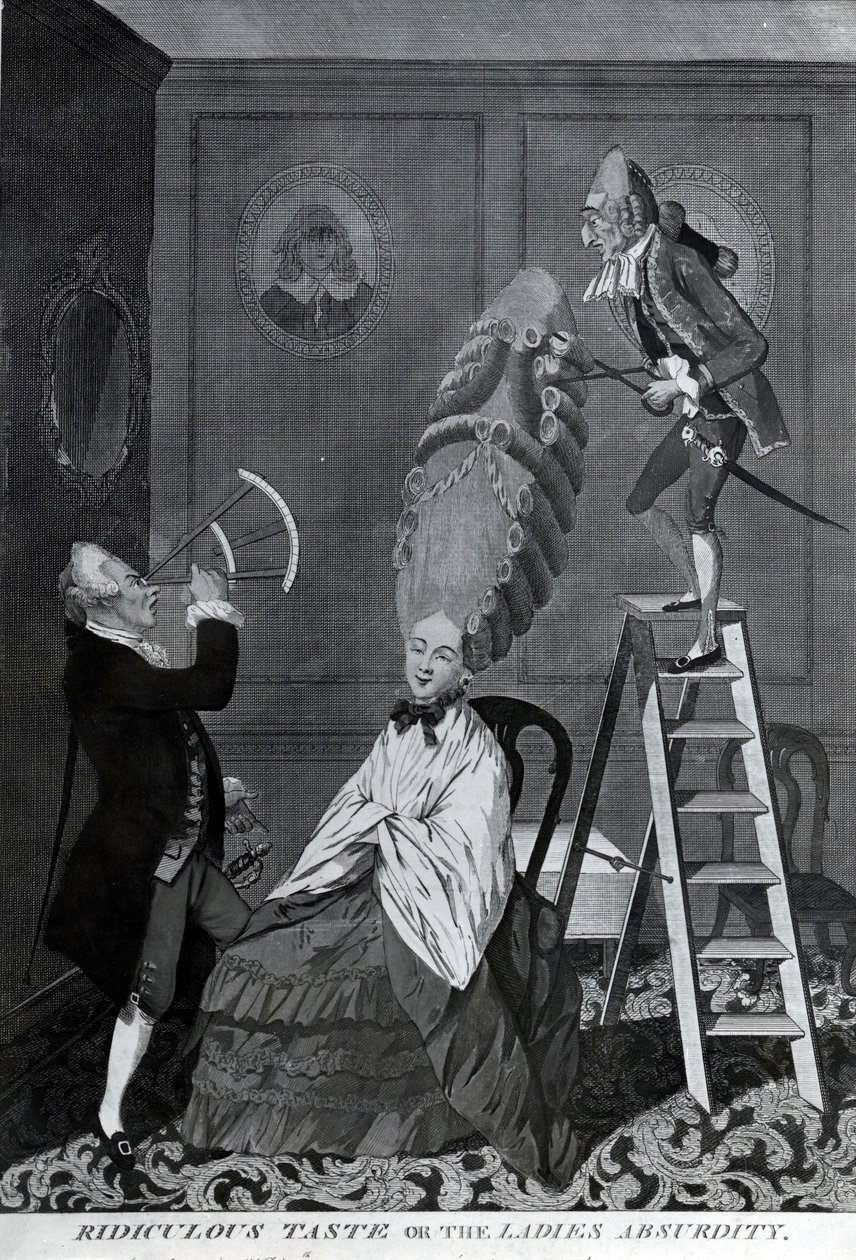 Lächerlicher Geschmack oder Die Absurdität der Damen, ca. 1776 von Matthew or Matthias Darly