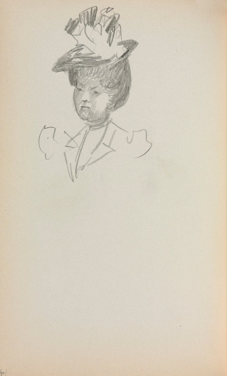Italienisches Skizzenbuch: Frau, Büstenlänge (Seite 142) von Maurice Prendergast