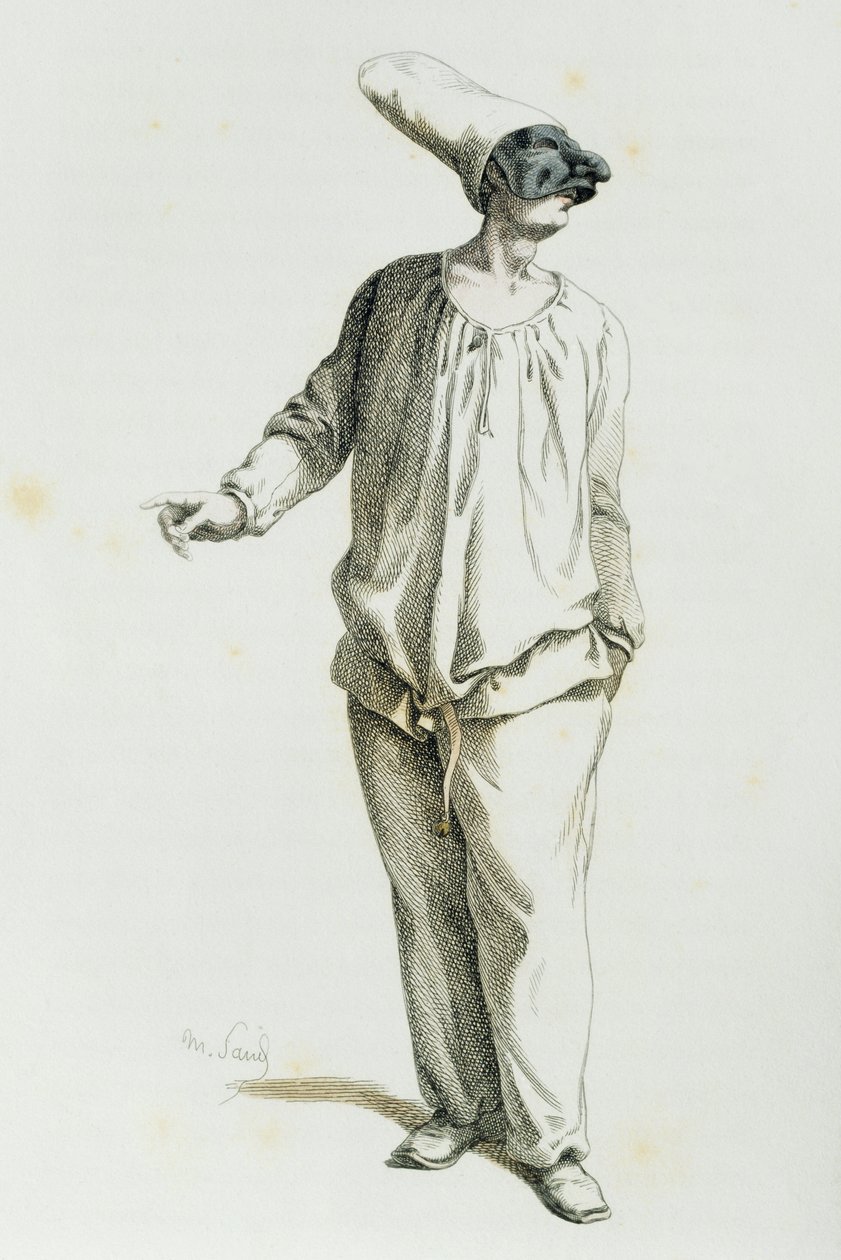 Pulcinella im Jahr 1800, von Maurice Sand von Maurice Sand