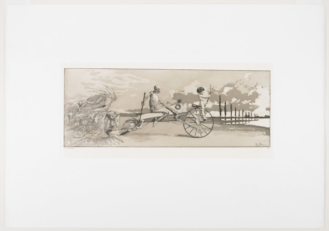 Amor, Tod und das Jenseits, aus Intermezzi, Opus IV, 1881 von Max Klinger