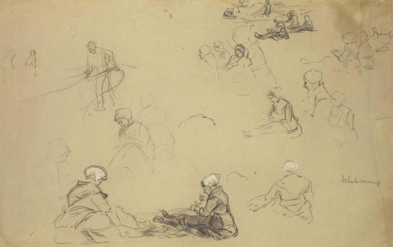 Studie von Netzreparierern von Max Liebermann