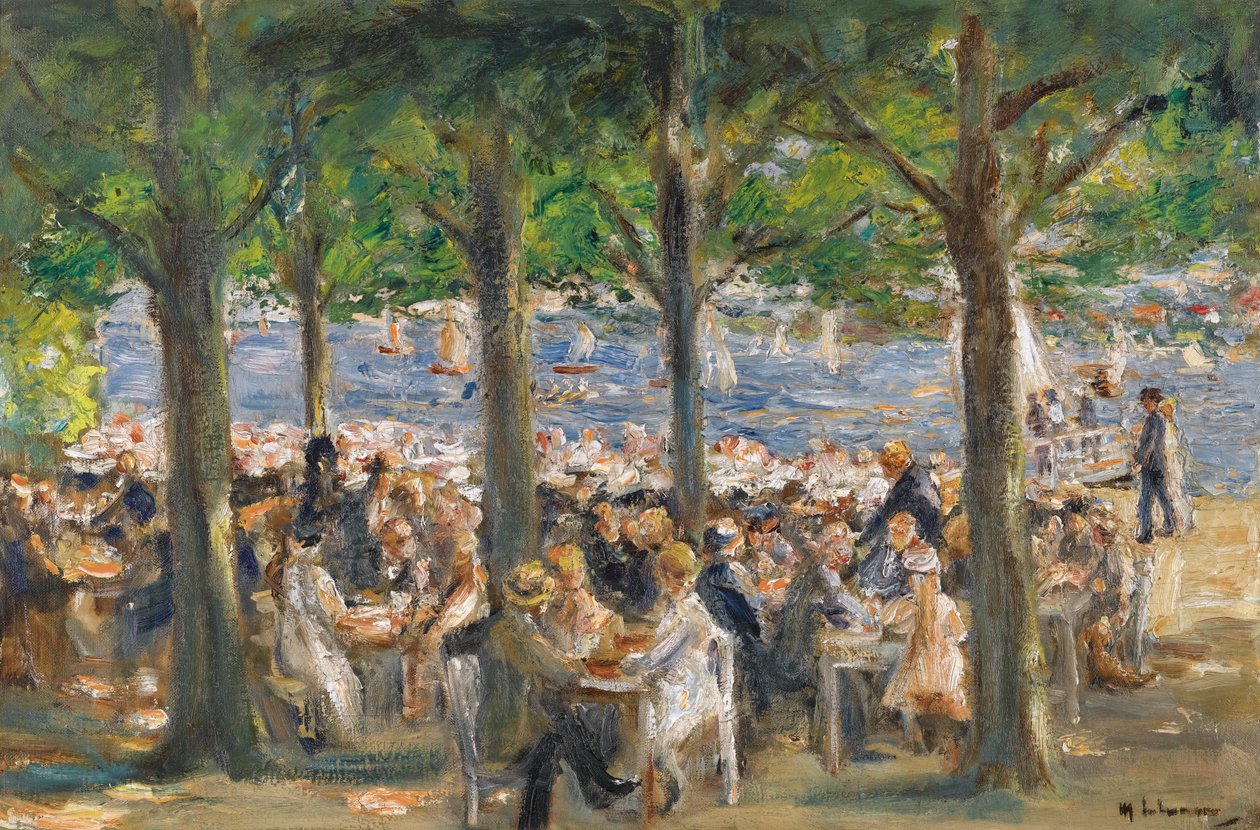 Gartenlokal an der Havel unter Bäumen von Max Liebermann