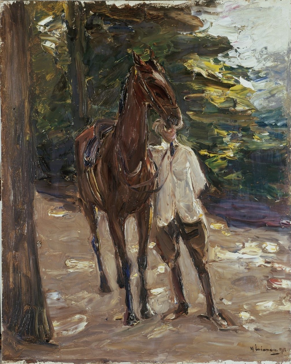 Reitknecht mit Pferd von Max Liebermann