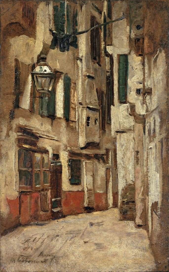 Venezianische Gasse nach rechts von Max Liebermann