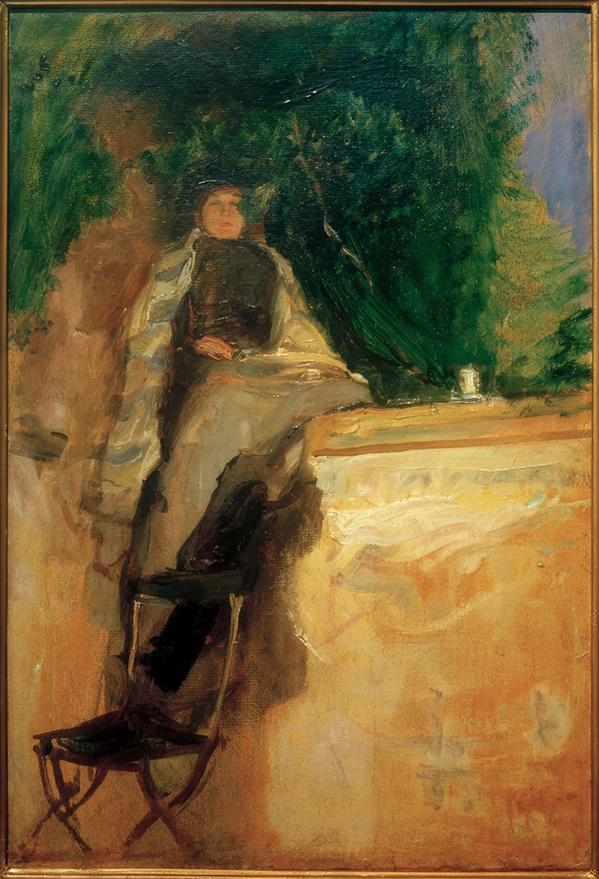 Auf der Gartenmauer - Nini Slevogt von Max Slevogt