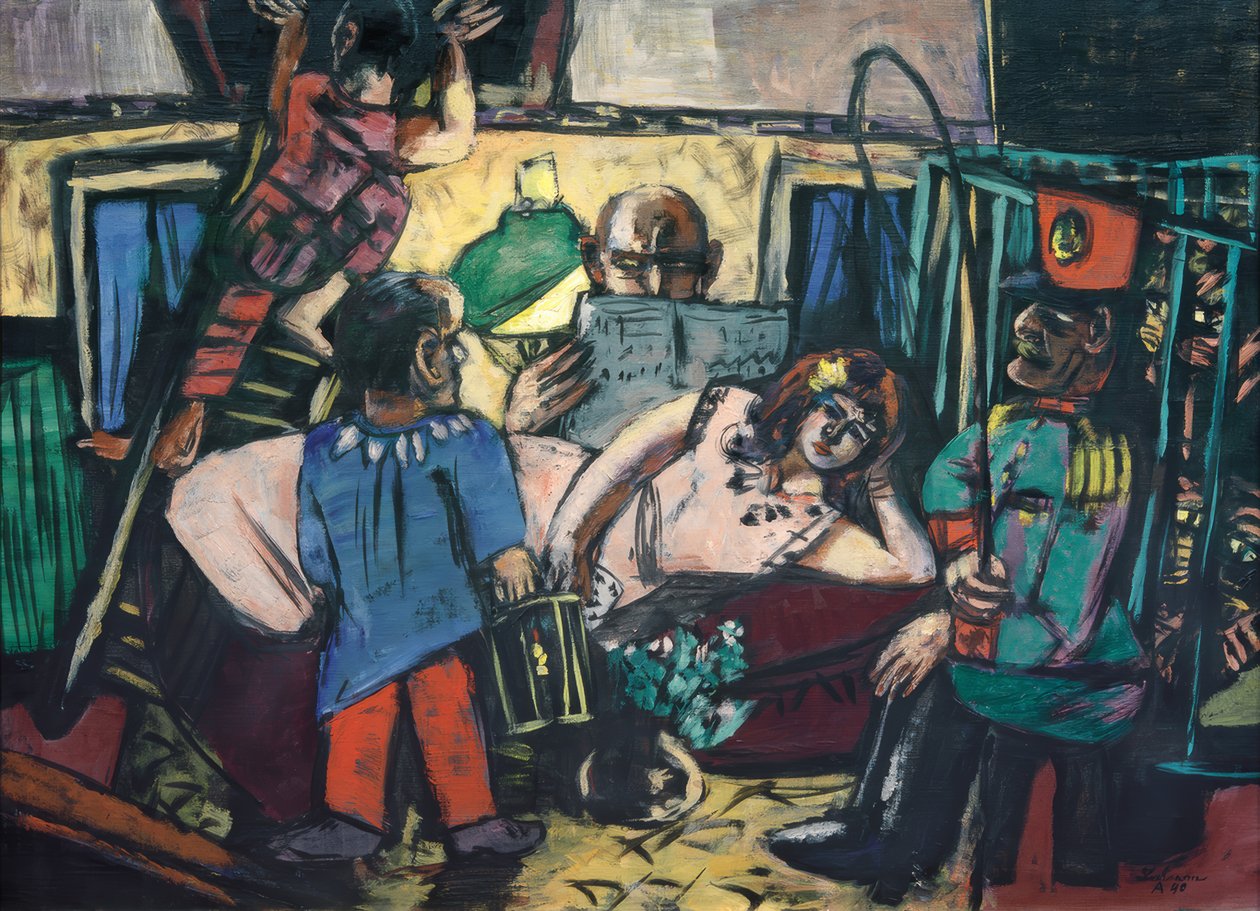 Im Artistenwagen von Max Beckmann
