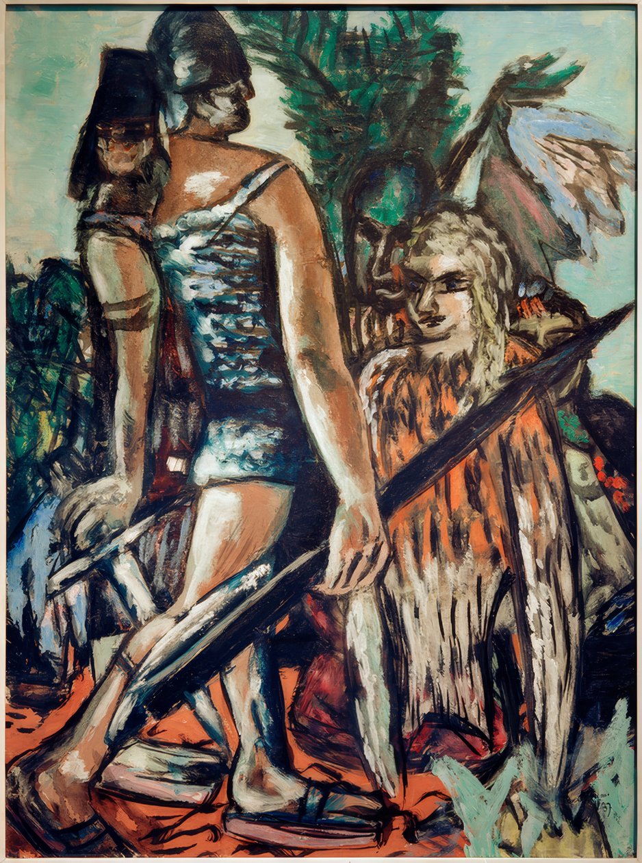 Krieger und Vogelfrau von Max Beckmann