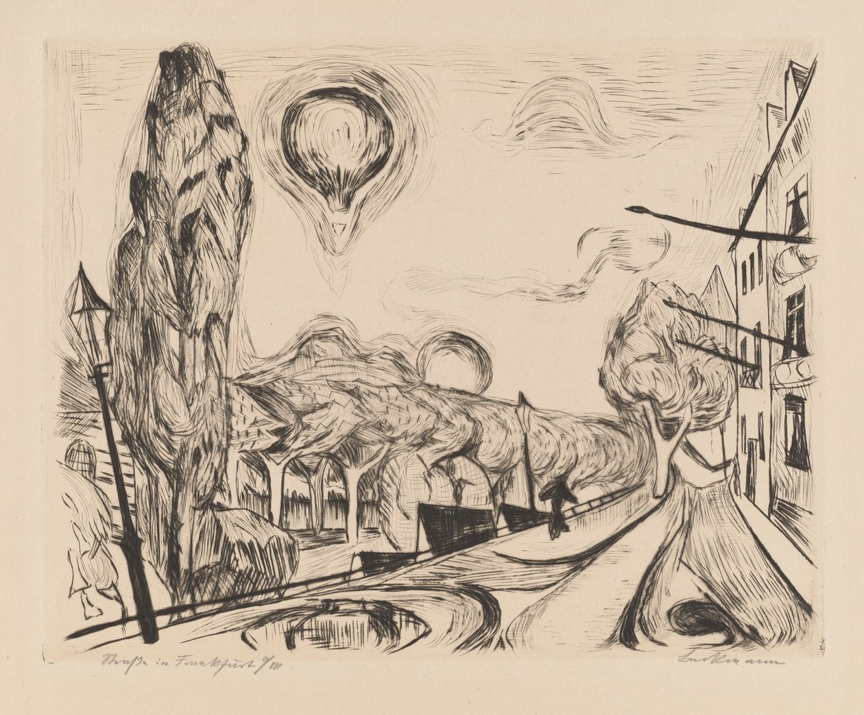 Landschaft mit Ballon von Max Beckmann