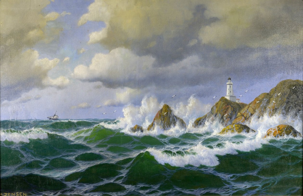 Leuchtturm auf den Klippen von Max Jensen