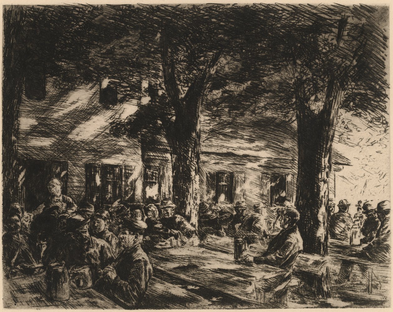 Ein Wirtshausgarten in Rosenheim, 1895 von Max Liebermann