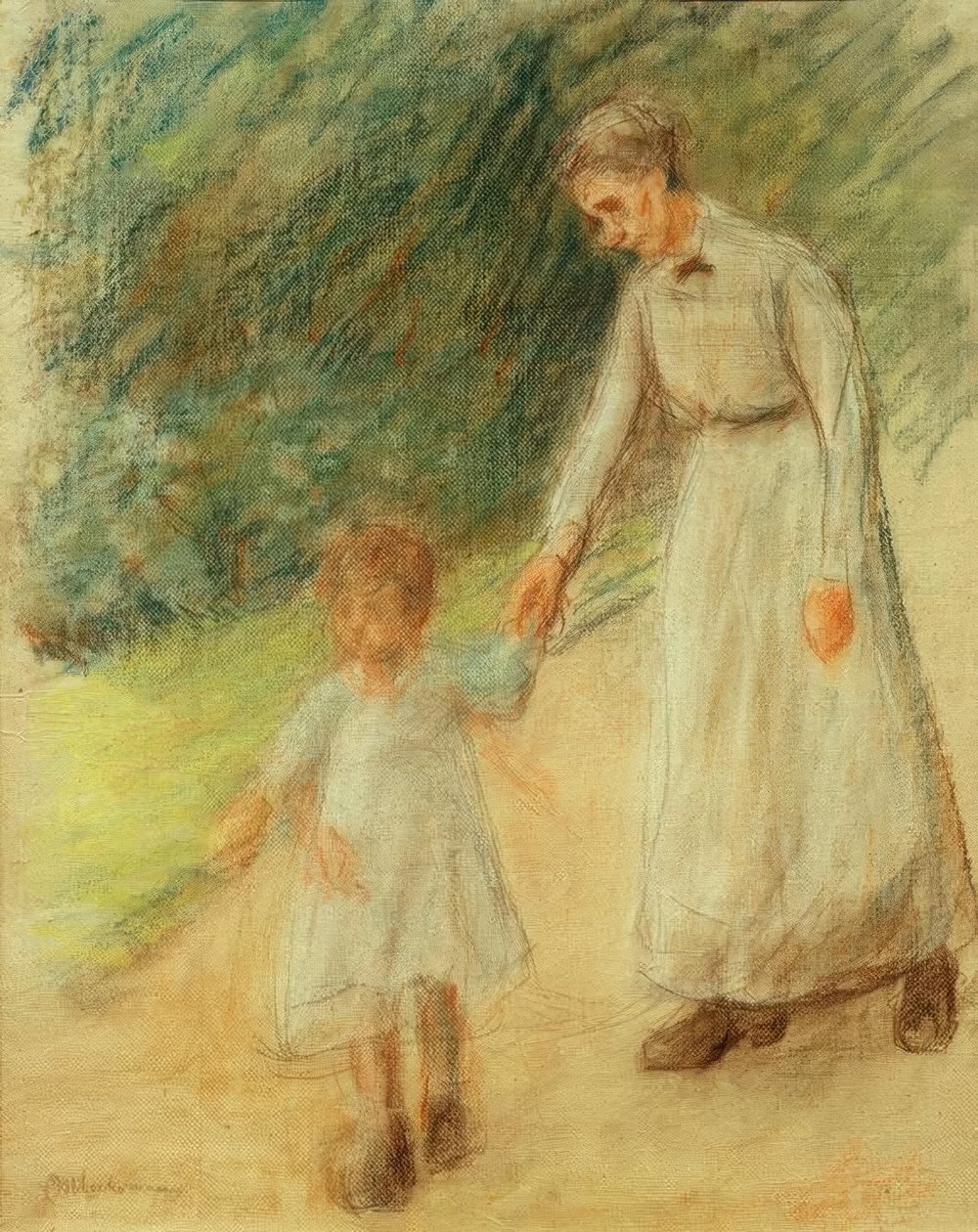 Enkelin mit Kinderfrau von Max Liebermann
