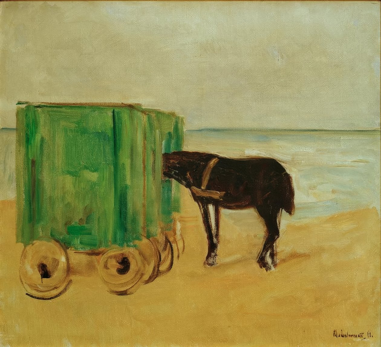 Grüner Badekarren von Max Liebermann