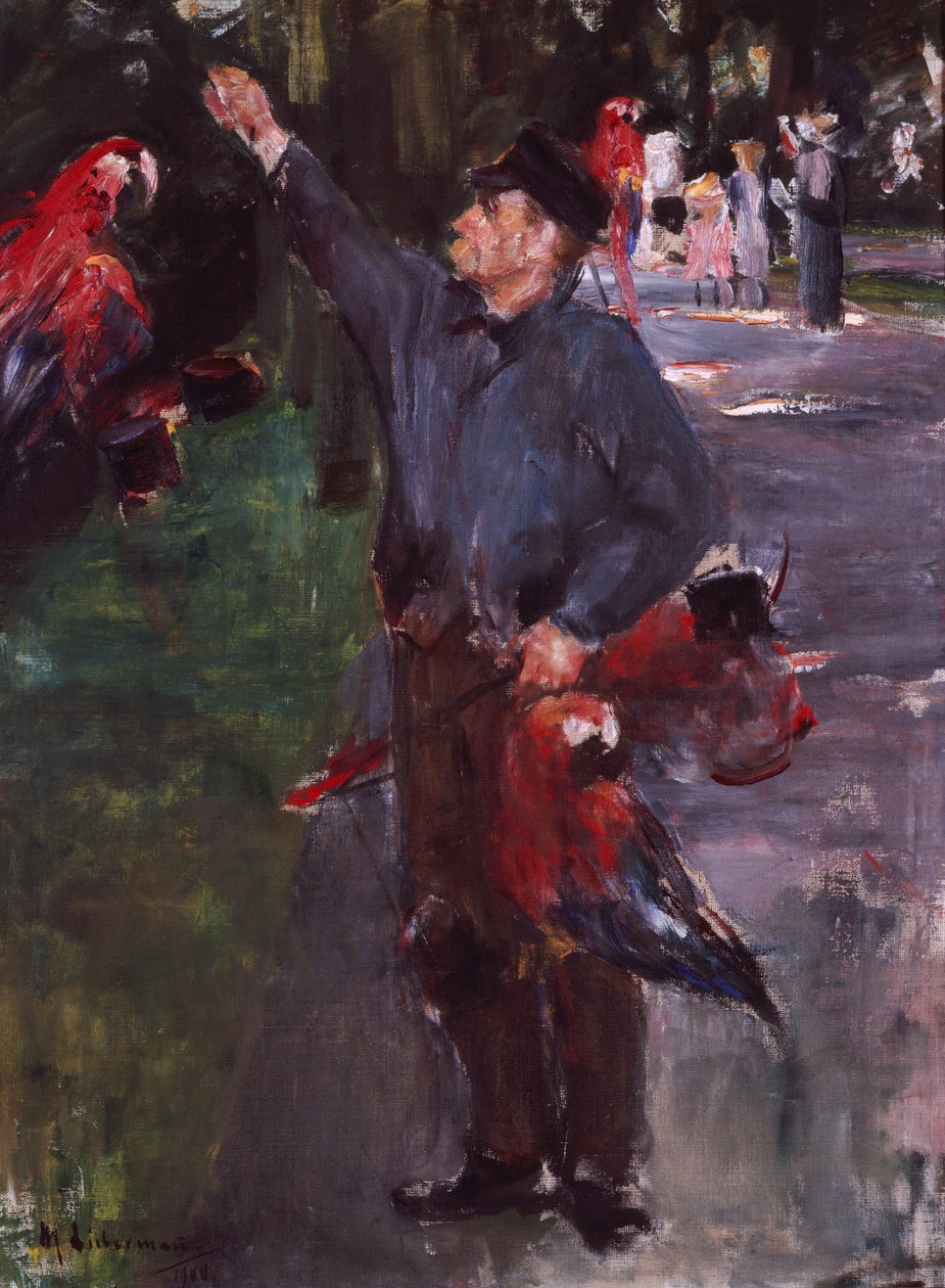 Mann mit Papageien von Max Liebermann