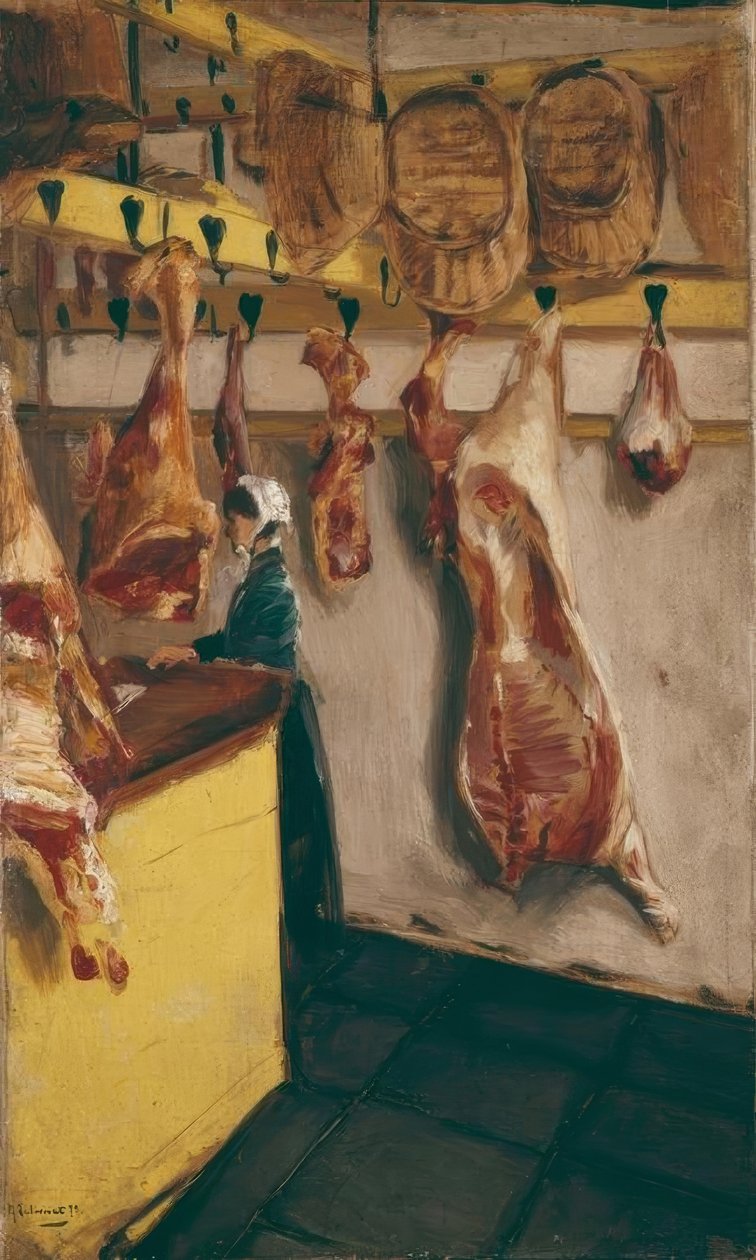 Schlächterladen in Dordrecht von Max Liebermann