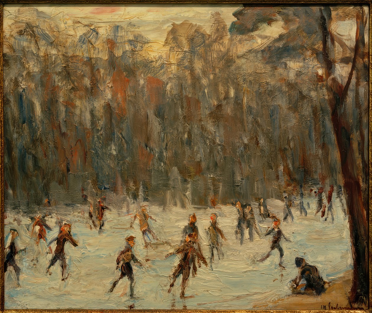 Schlittschuhläufer im Tiergarten von Max Liebermann