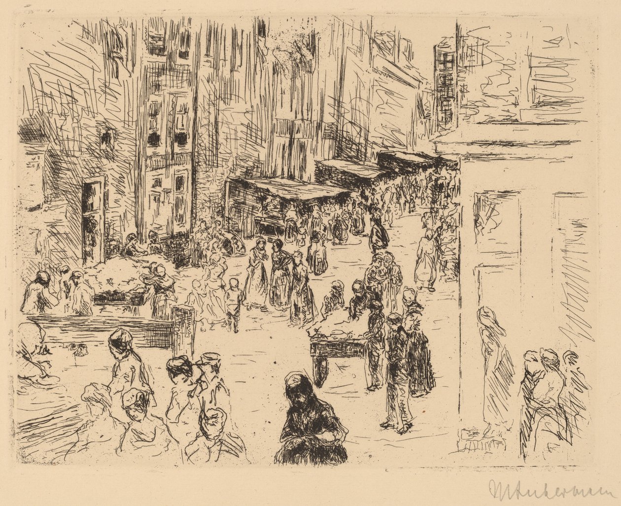 Das jüdische Viertel in Amsterdam, 1906 von Max Liebermann