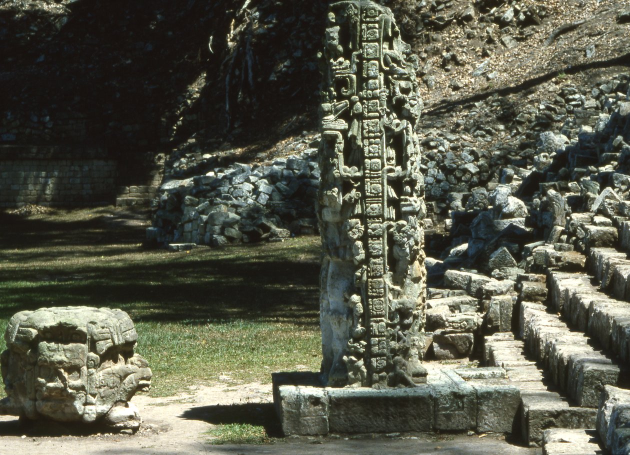 Copan, Stela N, Westseite, Spätklassische Periode, 764 n. Chr. von Mayan