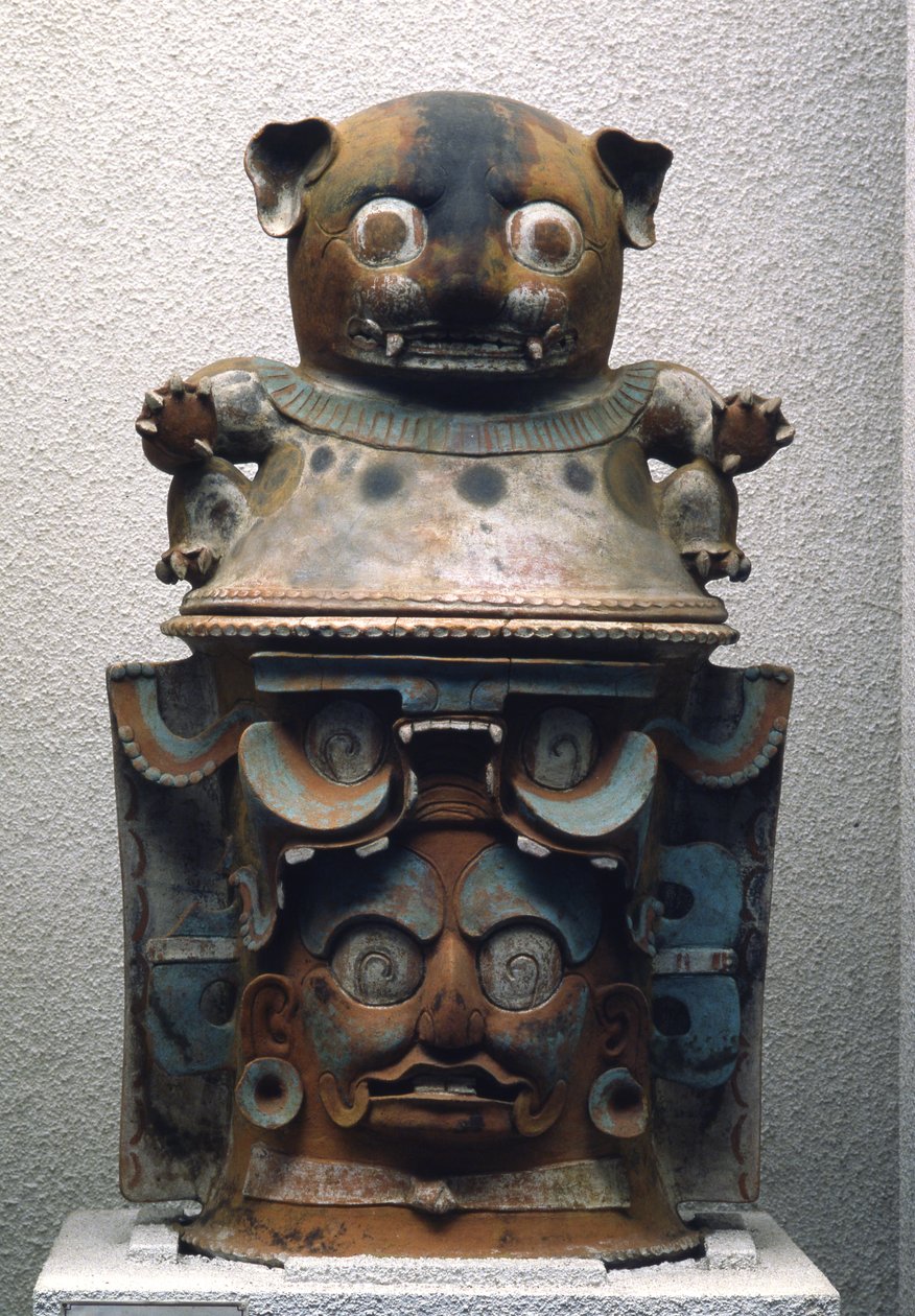 Ixil-Graburne mit Katzen-Deckel, Nebaj, Guatemala, Spätklassische Periode (900-1200) von Mayan