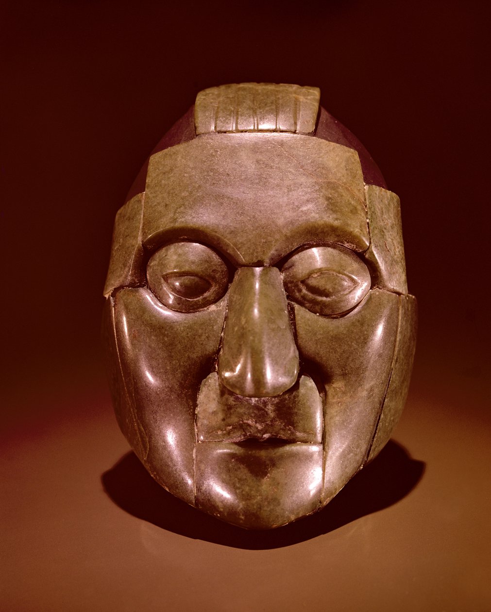 Mosaikmaske, die einen alten Mann darstellt, aus dem Ruz-Grab unter dem Tempel der Inschriften in Palenque, Chipas von Mayan