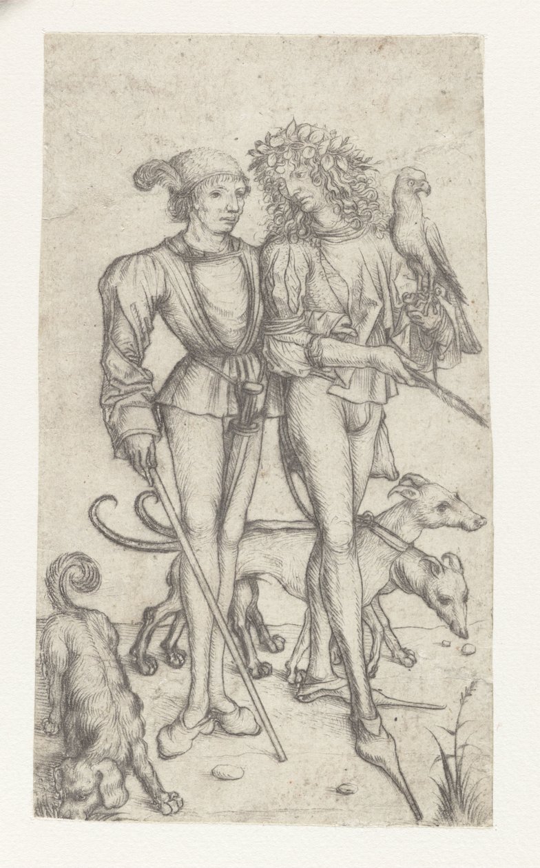 Falkner und Begleiter von Meester van het Amsterdamse Kabinet