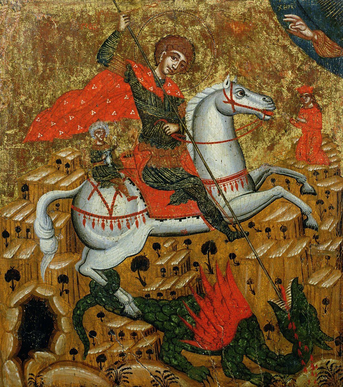 St. Georg und der Drache, ca. 1700 von Melkite School