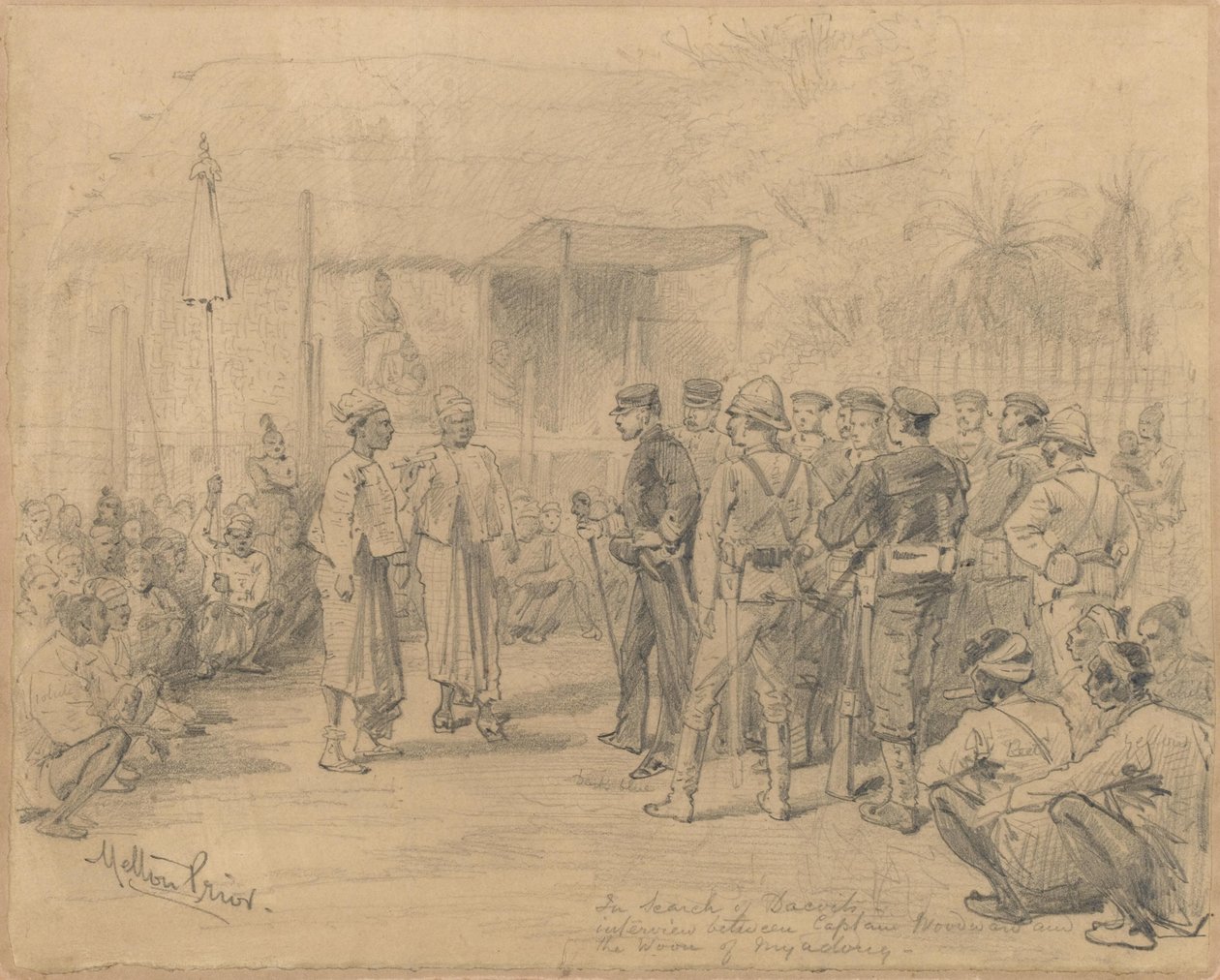 Auf der Suche nach Dacoits, ca. 1885 von Melton Prior