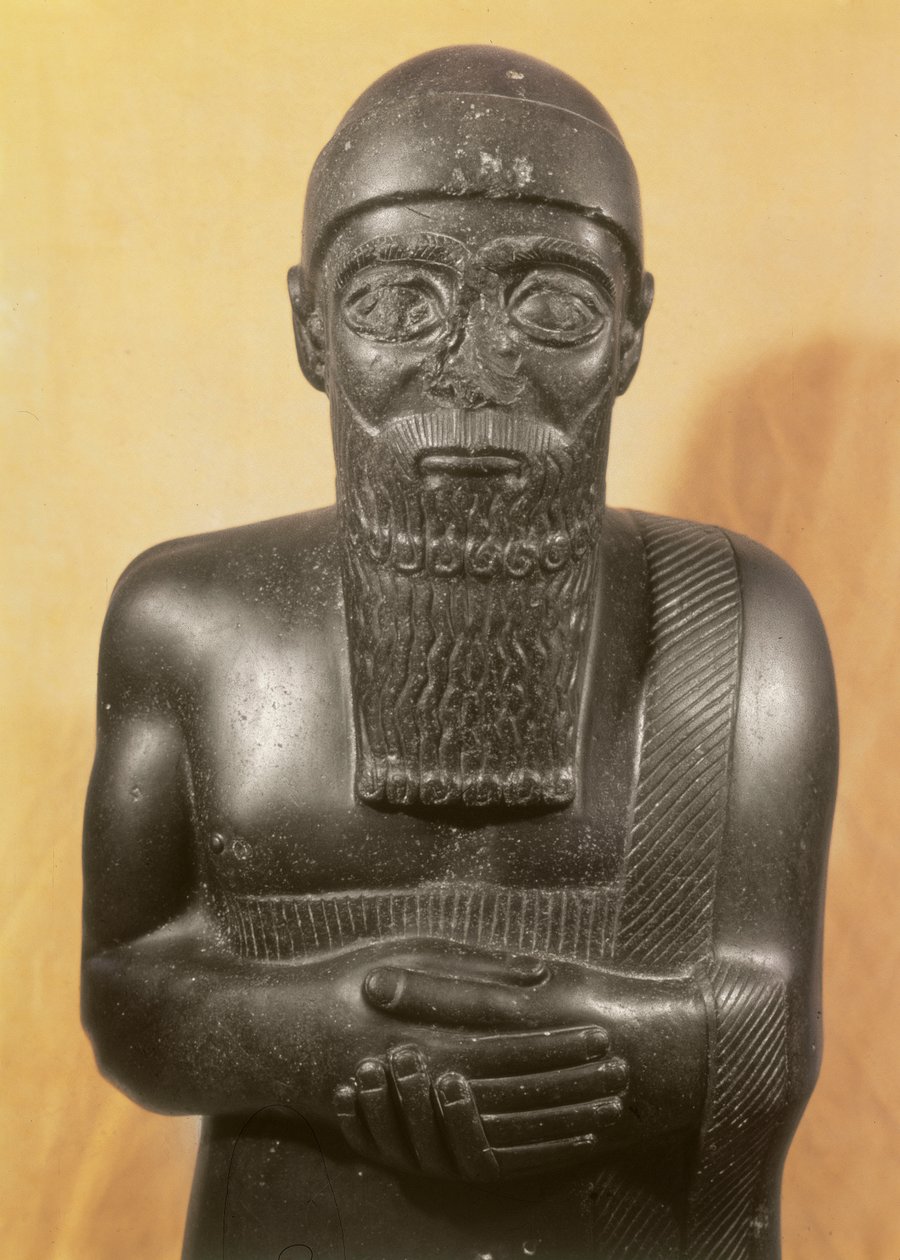 Statue von König Ishtup-Ilum, aus Mari, Mittlerer Euphrat von Mesopotamian