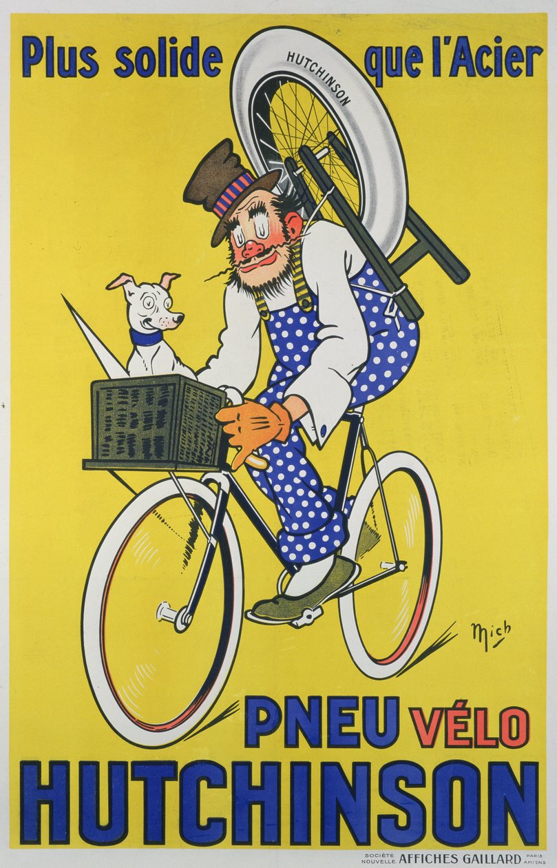 Poster, das Hutchinson-Fahrradreifen bewirbt von Mich