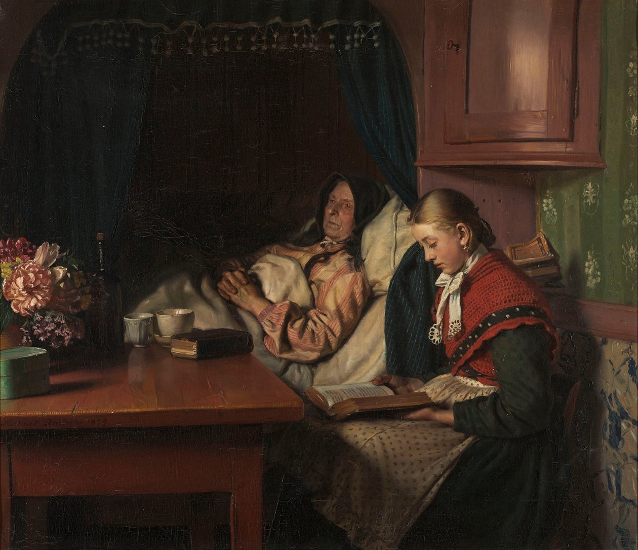 Großmutter im Krankenbett von Michael Peter Ancher
