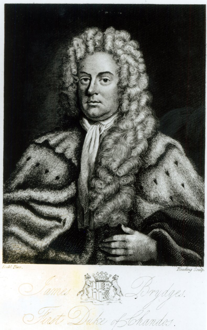 Porträt von James Brydges, erster Herzog von Chandos (1673-1744), graviert von Burnet Reading von Michael Dahl
