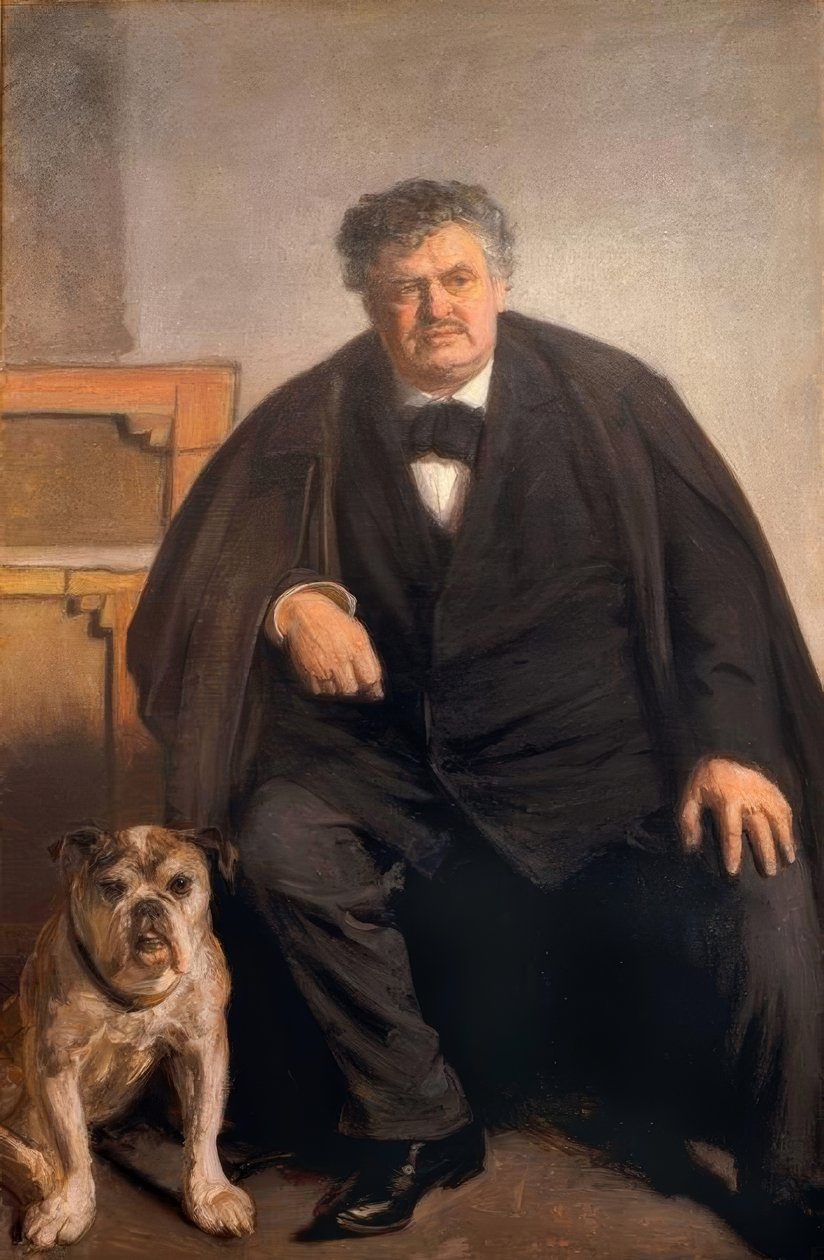 Der Maler Carl Locher mit Tiger von Michael Peter Ancher