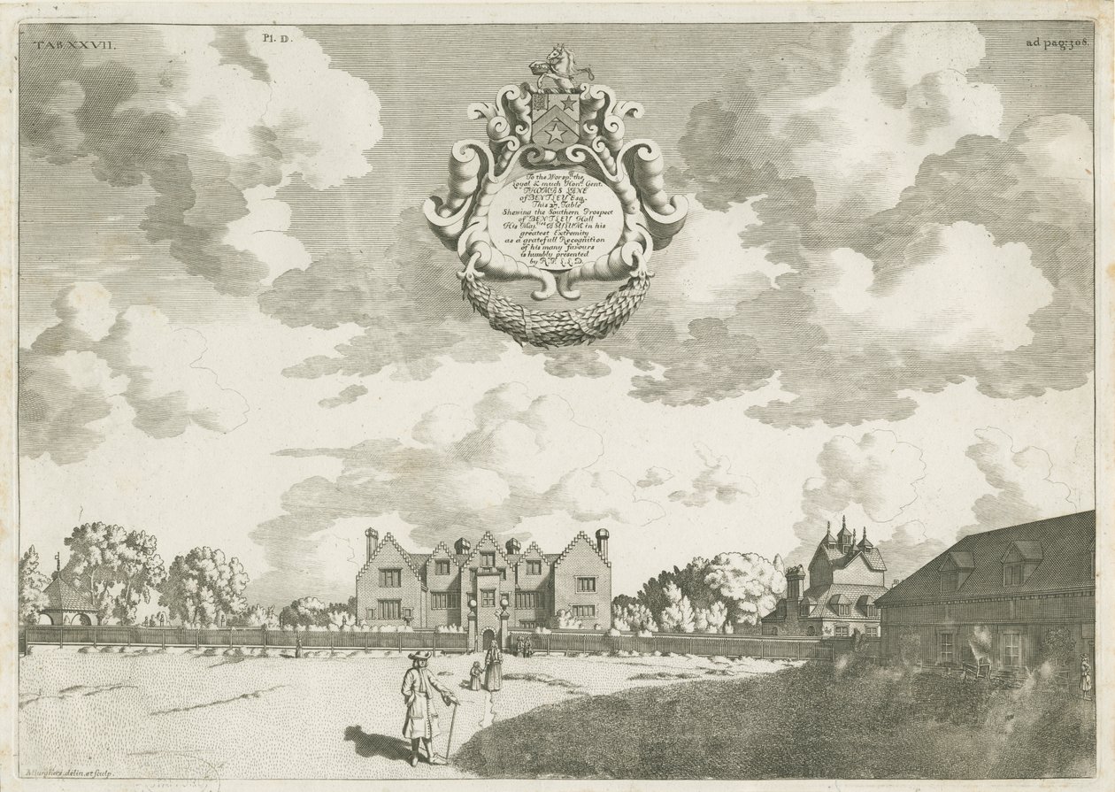 Bentley Hall: Kupferstich, [1686] von Michael Burghers