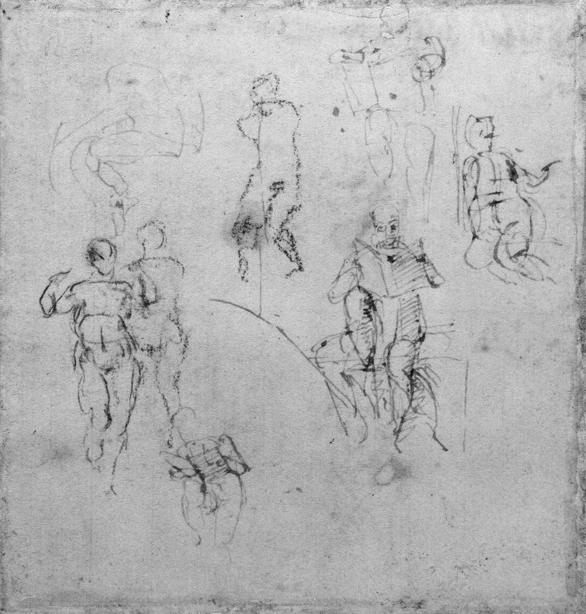 Figurenstudien für die Lunetten der Sixtinischen Kapelle, ca. 1511 von Michelangelo Buonarroti
