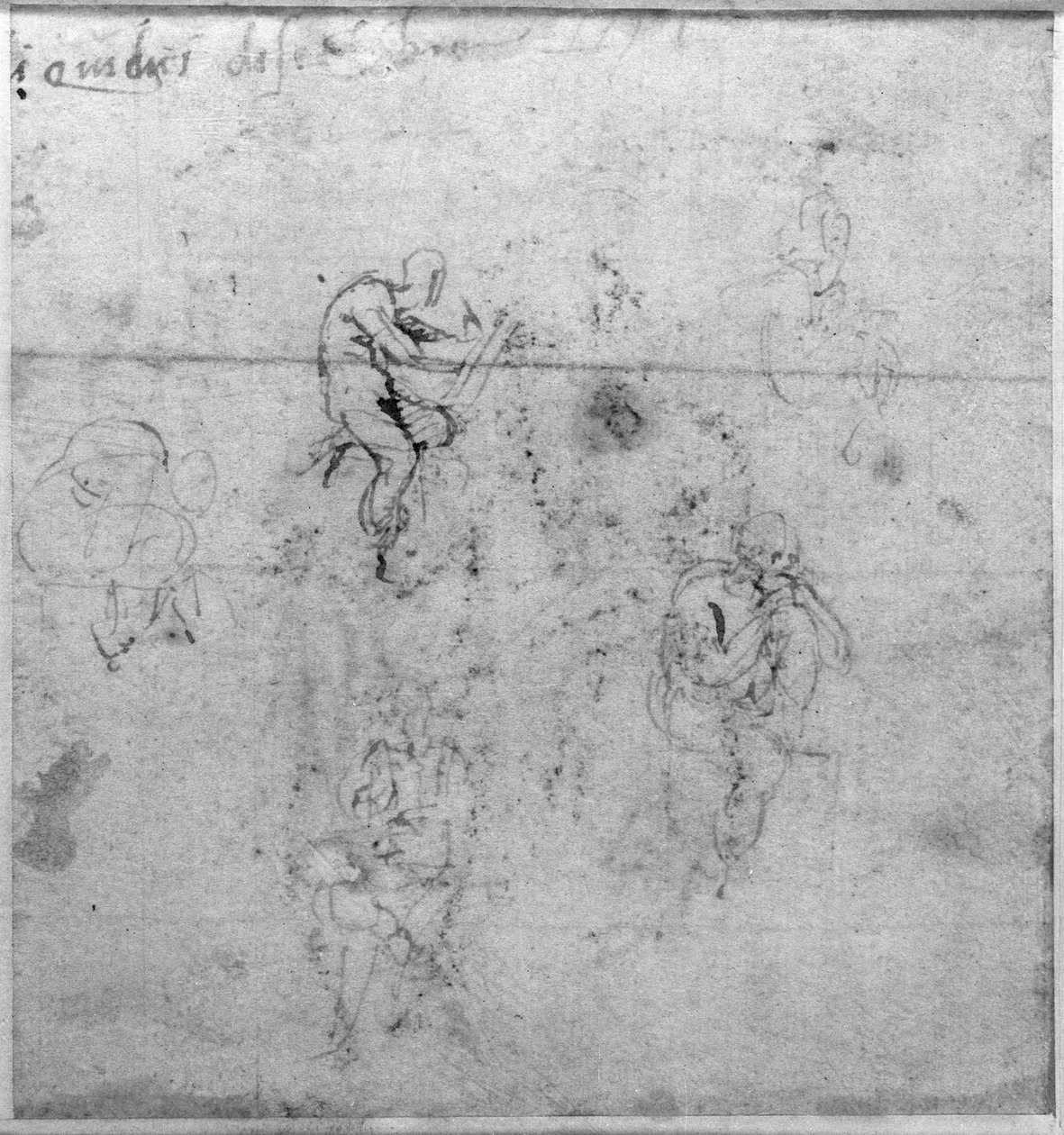 Figurenstudien für die Lunetten der Sixtinischen Kapelle, ca. 1511 von Michelangelo Buonarroti