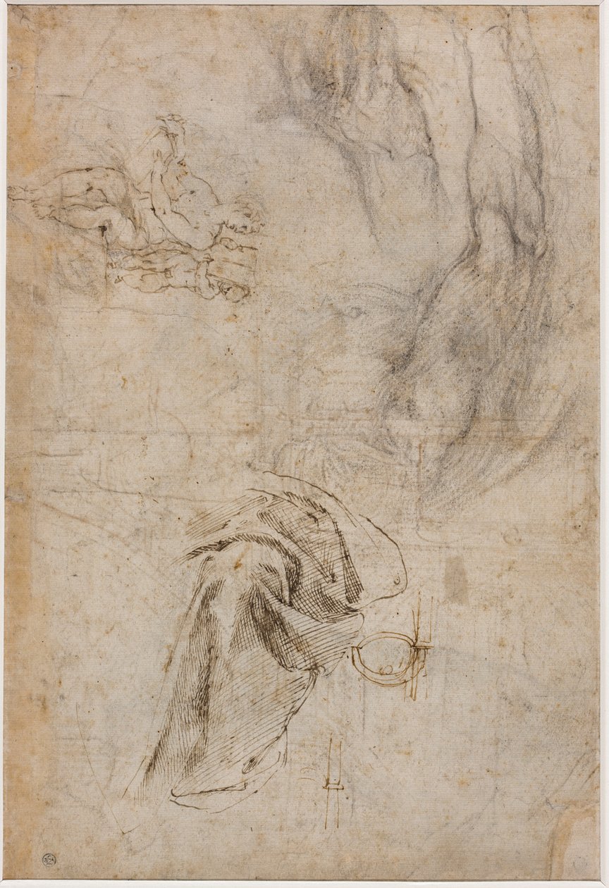Entwurf für die Dekoration der Decke der Sixtinischen Kapelle, ca. 1508 von Michelangelo Buonarroti