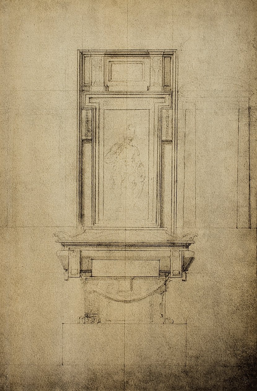 Studie für eines der Denkmäler in der Medici-Kapelle der Basilika San Lorenzo von Michelangelo Buonarroti