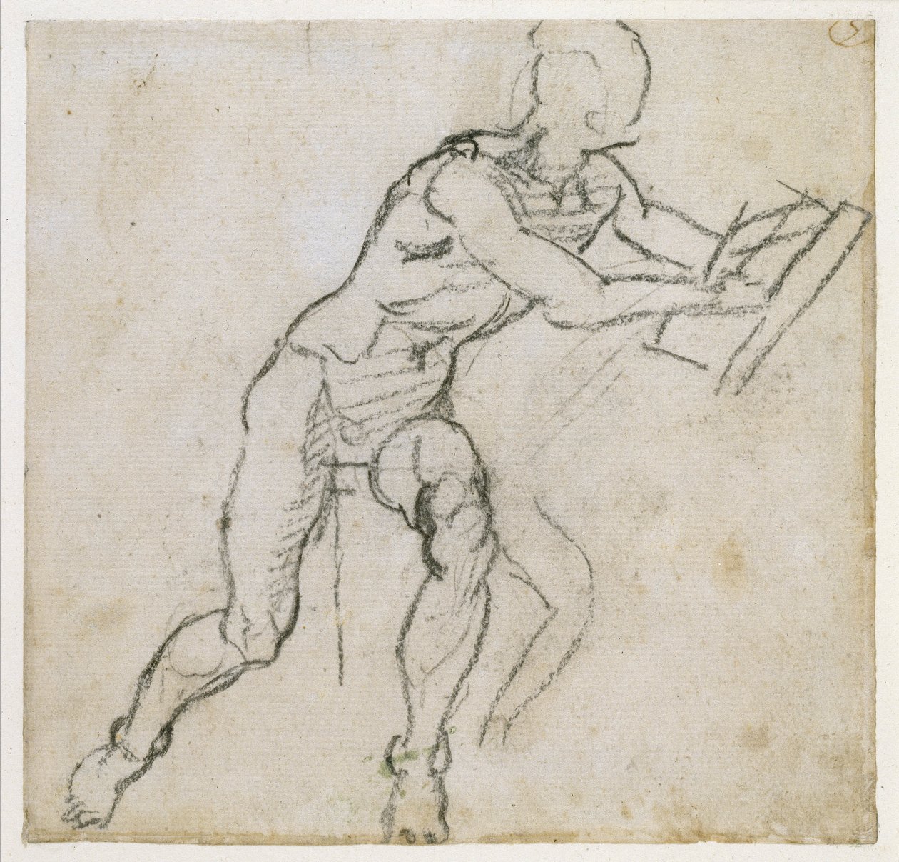 Studie eines sitzenden männlichen Aktes, ca. 1511 von Michelangelo Buonarroti