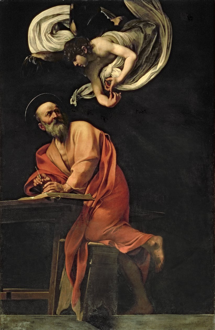 St. Matthäus und der Engel, 1602 von Michelangelo Merisi Caravaggio