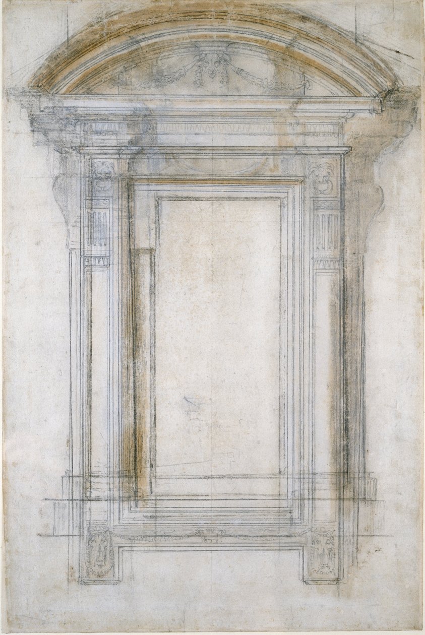Entwurf für ein Fenster, ca. 1490-1560 von Michelangelo Buonarroti